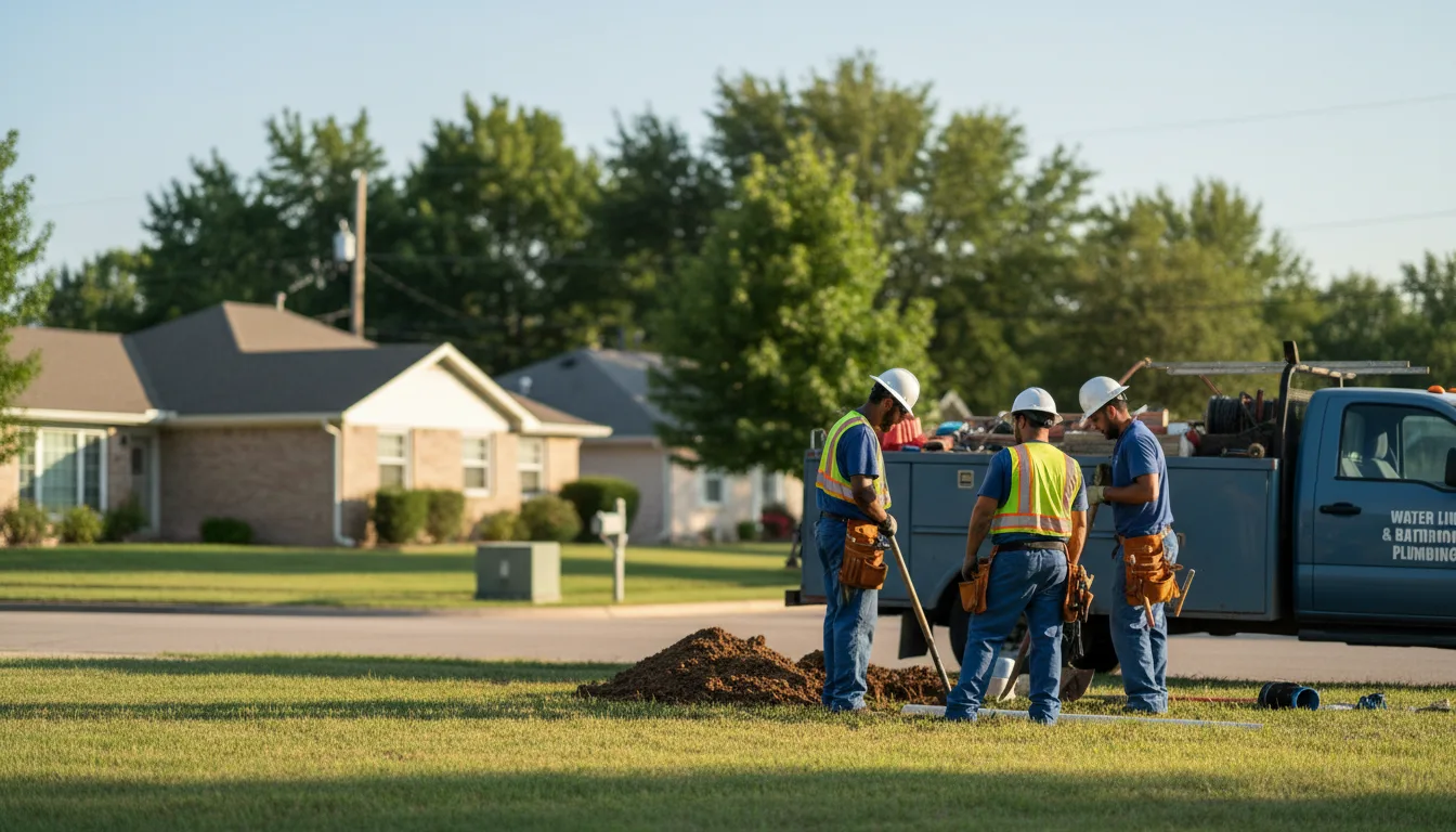 Residential water line and bathroom plumbing service in Guysville, OH